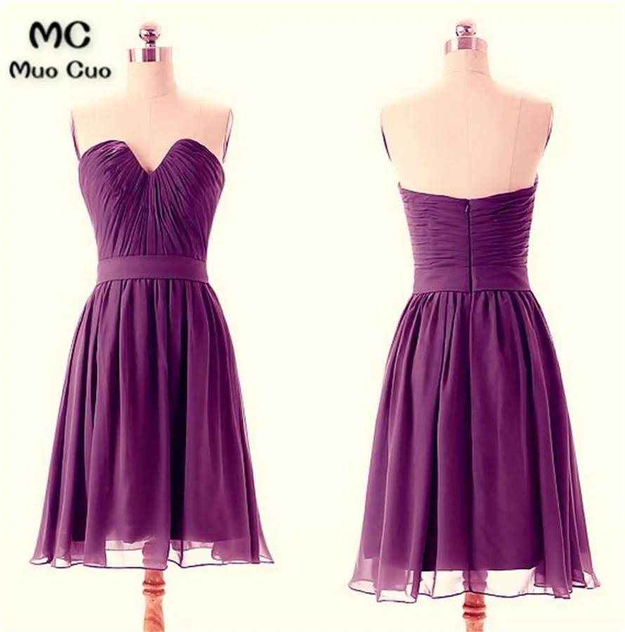 Purple Short Bridesmaid Dress, Beautiful Simple Bridesmaid Dresses, Party Dress 2018