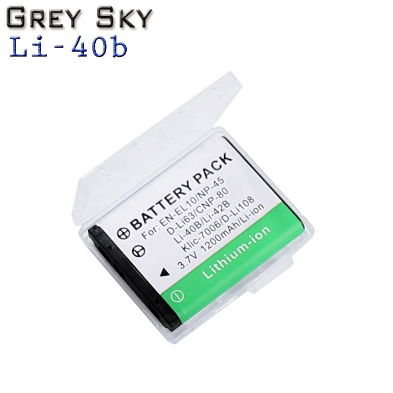 2xENEL10 Li-40B Li ion аккумулятор 40B 42B Батарея+ USB зарядное устройство для цифровой камеры Olympus Li-42B NP-45, для Nikon EN-EL10 D-Li63 D-Li108 NP-80 CNP80 KLIC-7006