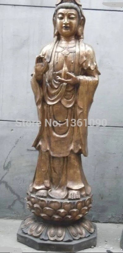

xd 00159 China 68 Inch Huge bronze gild carved Kwan-yin buddha statue