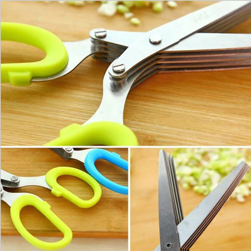 Многофункциональные кухонные ножи из нержавеющей стали 5 Многослойные ножницы для суши измельченные чешуйчатые ножницы для специй инструменты для приготовления пищи