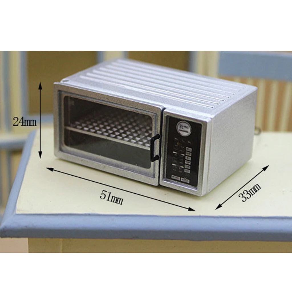 Handcrafts 1/12 Dollhouse Miniature Furniture Cookware Microwave Oven Kitchen Dining Room Accessory
