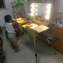 Rolling Studio макияж художника косметический w/светильник зеркальный чехол поезд стол макияж Чехол профессиональный