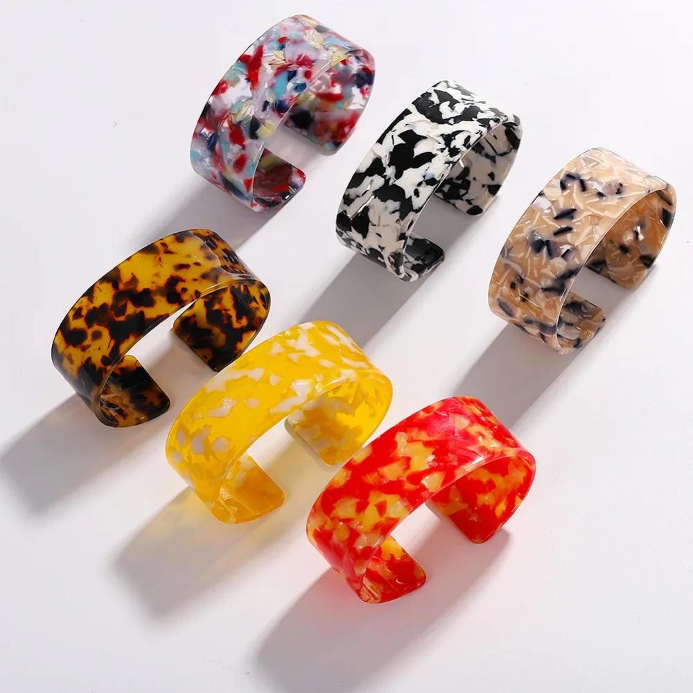 

Vedawas Boho Multi-Color Round Acrylic Bangles Women 2019 Vintage Leopard Print Resin Bangles&Bracelets Party Gifts xg2698