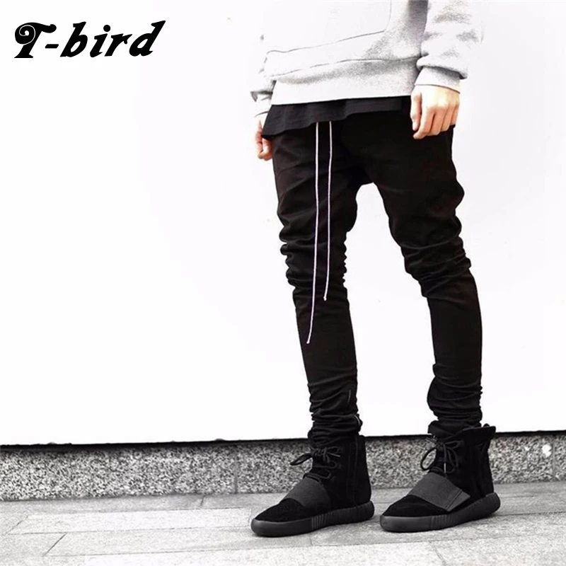 

T-bird Mens Joggers Pant 2018 Brand Male Hip Hop Cotton Pants Solid Lacing Slim Tights Trousers Street Style Men Casual Pants