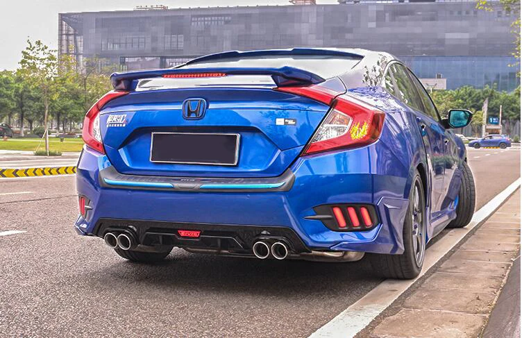 

For Civic Body kit spoiler 2016-2018 For Honda Civic C ABS Rear lip rear spoiler front Bumper Diffuser Bumpers Protector
