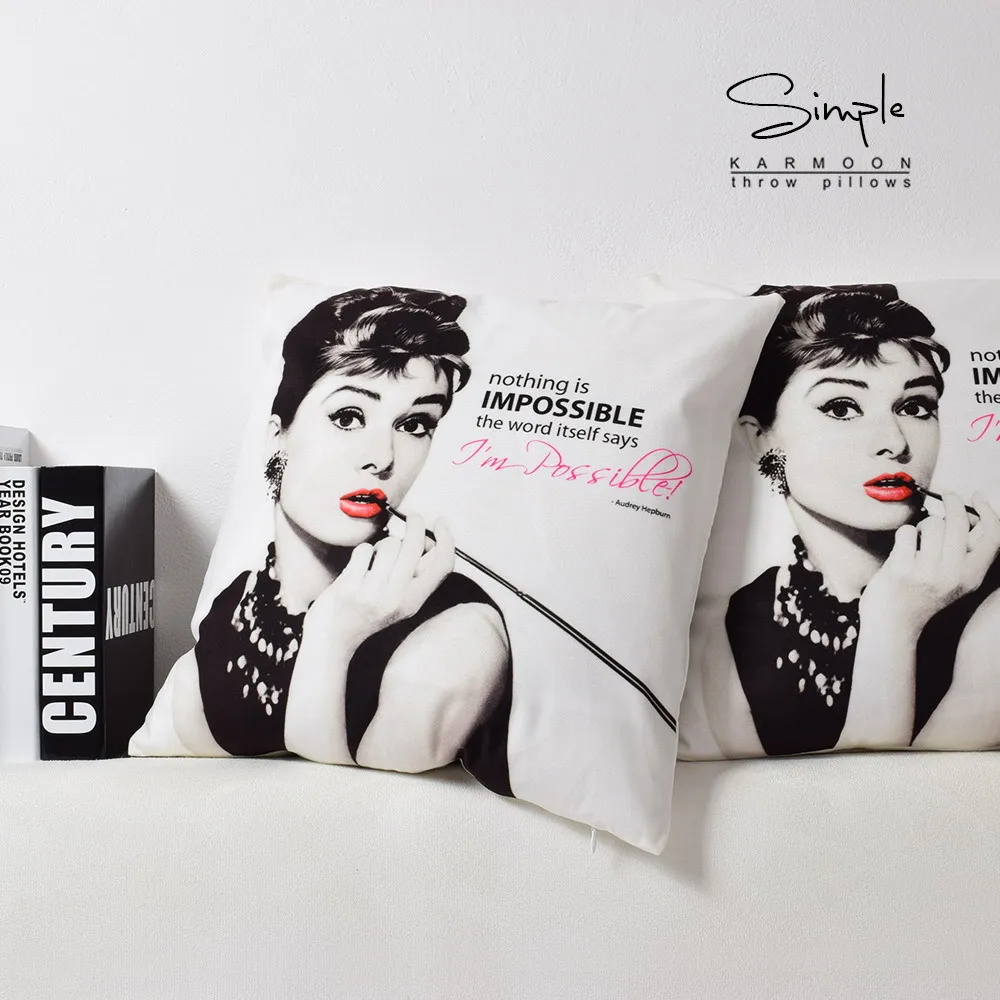 Retro Simple Hepburn Pillow,Lumbar pillow,office home decorative