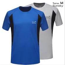 Новая горячая распродажа Terwsunsky HQ Для мужчин на открытом воздухе быстросохнущие с короткими рукавами Беговая Пеший Туризм Спортивная футболка T003