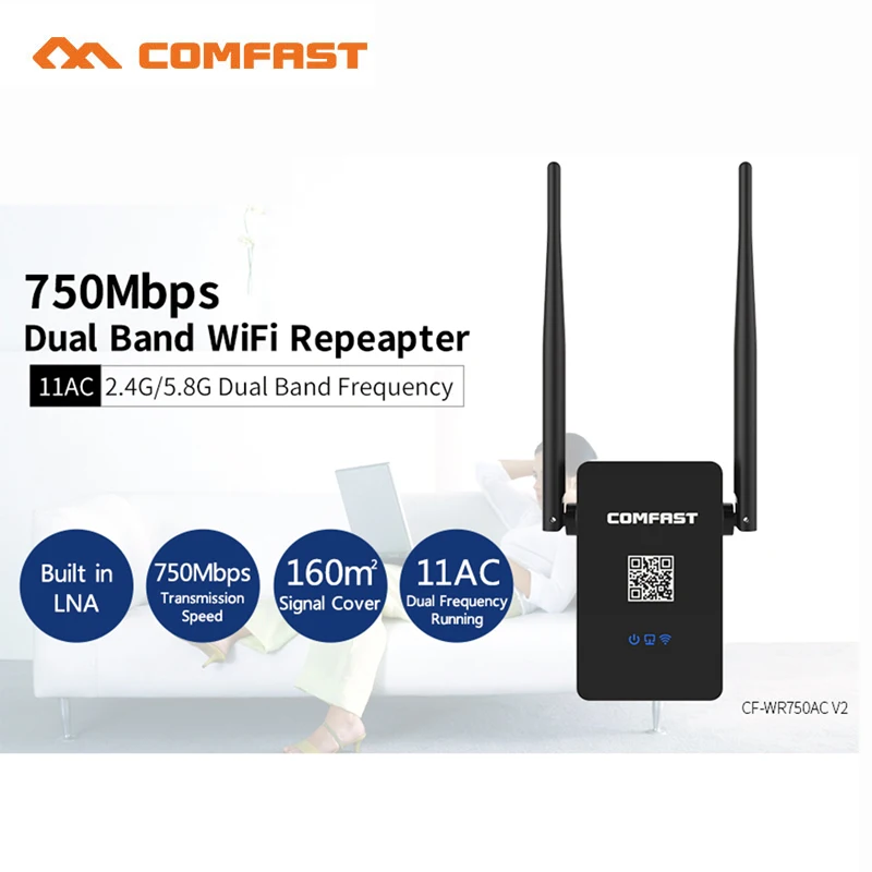 Новый CF-WR750AC Professional беспроводной Wi Fi ретранслятор 750 Мбит Dual Band 2,4/5,8 Г Диапазон Expander усилитель сигнала Extender