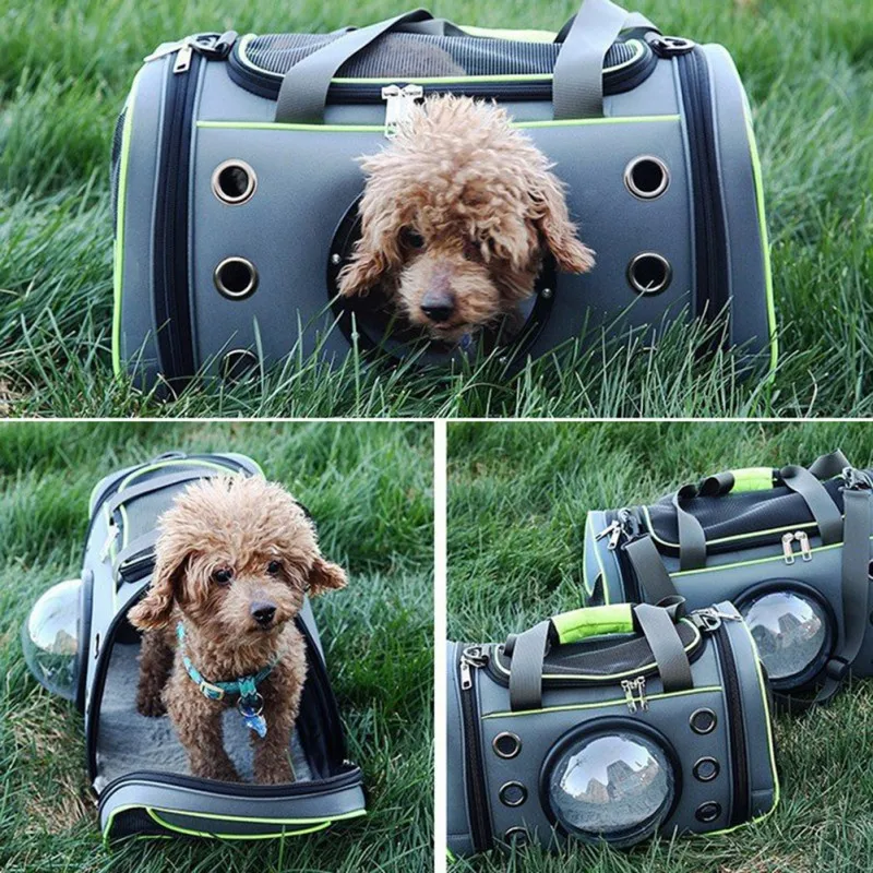 Small Pet Sided Carrier for Dogs Cats Travel Bag Folding Carrier Cage Collapsible Crate Tote