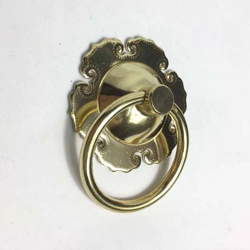 

1PCS Solid brass door handles glass door handle cabinets shoes cabinet handle pattern gold pull ring handle
