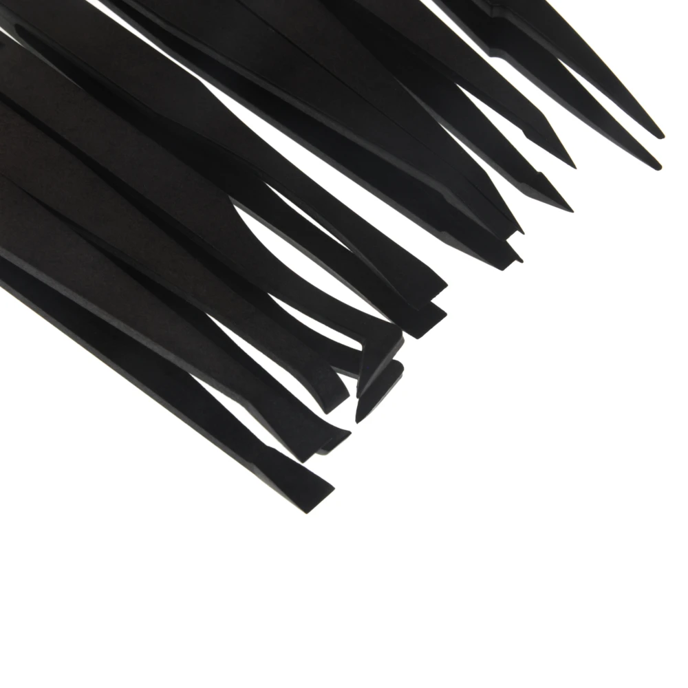 1set//8Pcs Anti-static Tweezer Tool Black+White Straight Bend Plastic