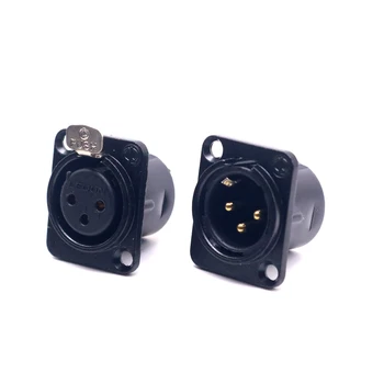 

2pcs Monosaudio brass Gold plated XLR 3-Pin Male Chassis Panel Socket For CD Amplifier