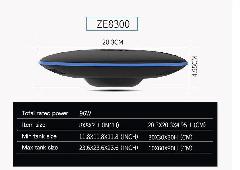 Zet светильник UFO ZE-8000 светодиодный коралловый светильник с оптическим спектром для морской воды с Wi-Fi управлением. Светодиодный морской коралловый SPS LPS reef fish tank - Цвет: ZT8300 with WIFI