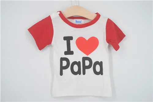 Футболка для девочек, футболка для мальчиков и девочек Одежда для маленьких мальчиков и девочек топы для мальчиков, одежда для маленьких девочек DXJP-010-1P, 1 шт./партия - Цвет: RED-PAPA