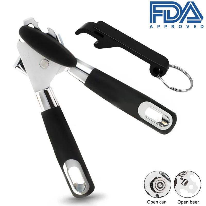 

Stainless Steel Manual Can Opener, Smooth Edge, Can Openers for Seniors and Arthritis Heavy Duty with Ergonomic Handle