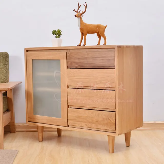 Nordic Anese Oak Dining Room Furniture White Solid Wood Nordic Anese Oak Dining Room Furniture White Solid Wood Sideboard Minimalist Modern Storage Cabinets Lockers