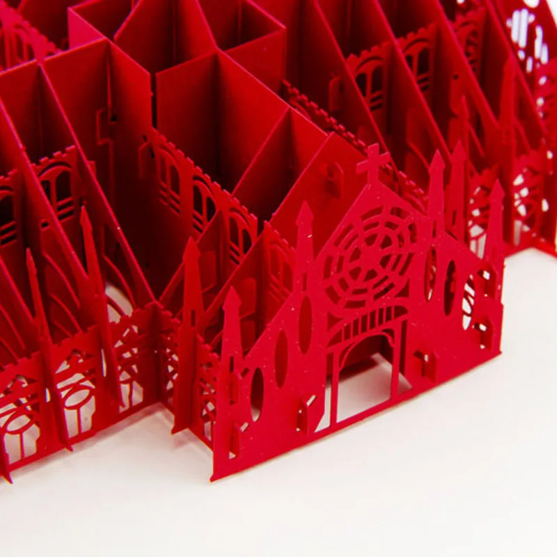  3D Paper Sculpture Westminster Cathedral Folding Invitation Card Decorative Craft Paper Festive Par - 32811517898