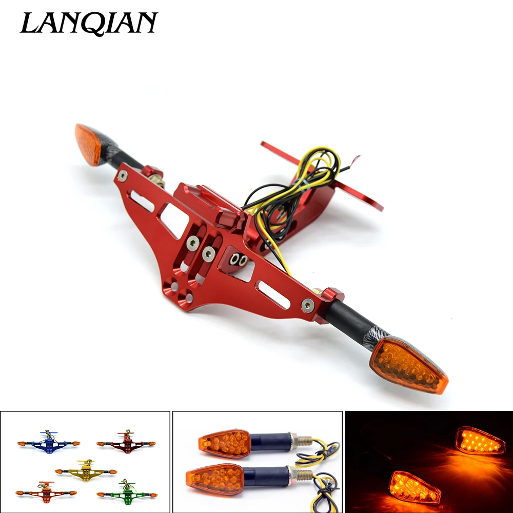 

Motorcycle License Plate Bracket signal lights Frame Number Plate For YAMAHA R1 2004 2005 2006 KAWASAKI Z1000 Z800 Z750