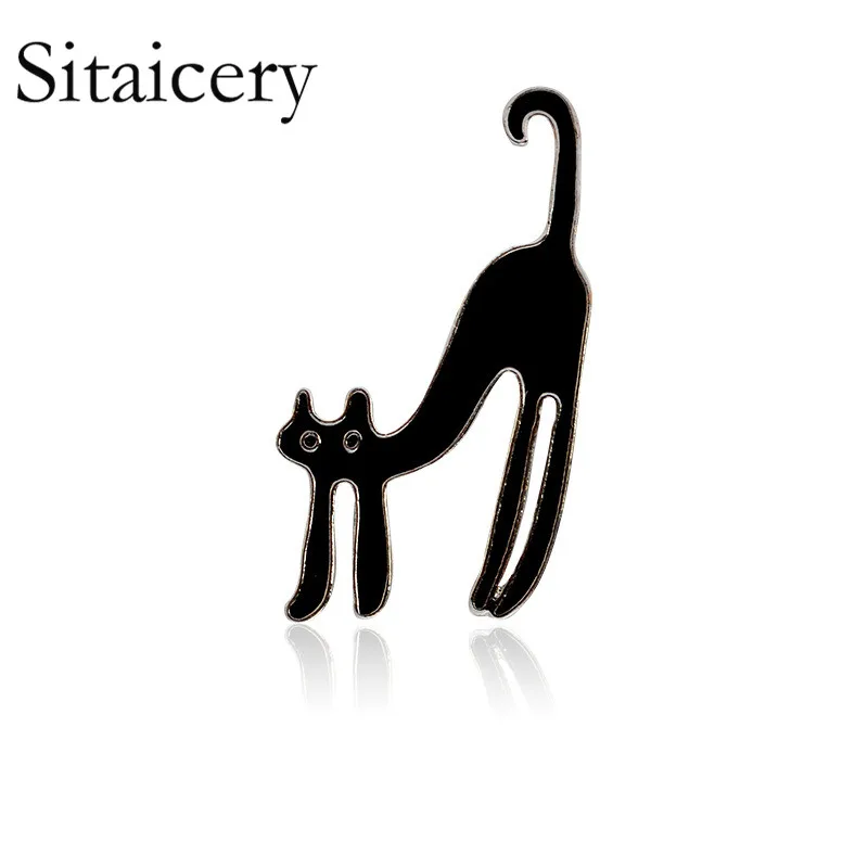 

Sitaicery Cute Funny Animals Enamel Pin Cat Badge Brooch Lapel Pin Denim Jeans Shirt Bag Cartoon Jewelry Gift For Kids Badges
