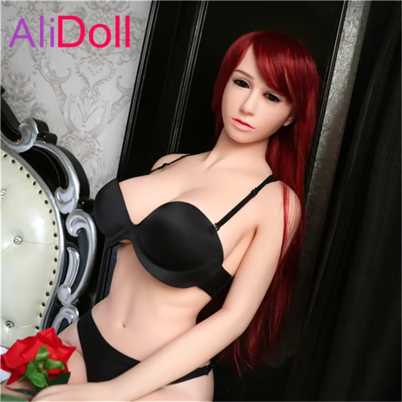ALIDOLL 165 см (фута) красные волосы для женщин настоящие силиконовые секс куклы