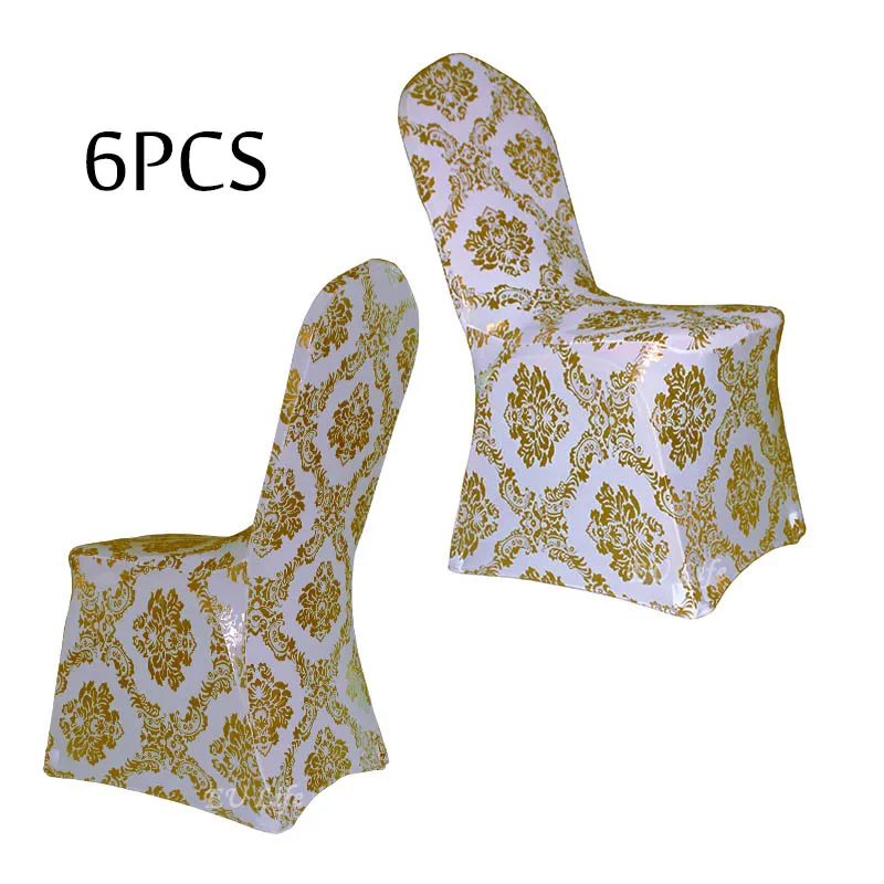 Free Shipping 6PCS Metallic Chair Covers for Weddings Bronzing Gold