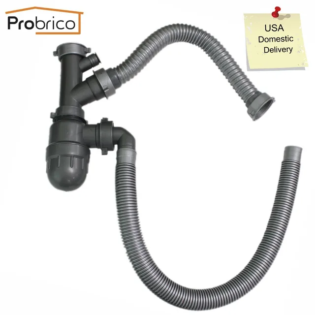 Probrico Sny Trap Flexible Drain Kit For 3 5 8 Size Double Probrico Sny Trap Flexible Drain Kit For 3 5 8 Size Double Kitchen Sinks Pipe Hoses