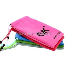 Изготовление на заказ может быть распечатан ваш логотип бархатный мешок с кулиской для мобильного телефона \ HDD Аксессуары Подарочный ювелирный мешочек Заказной Оптом