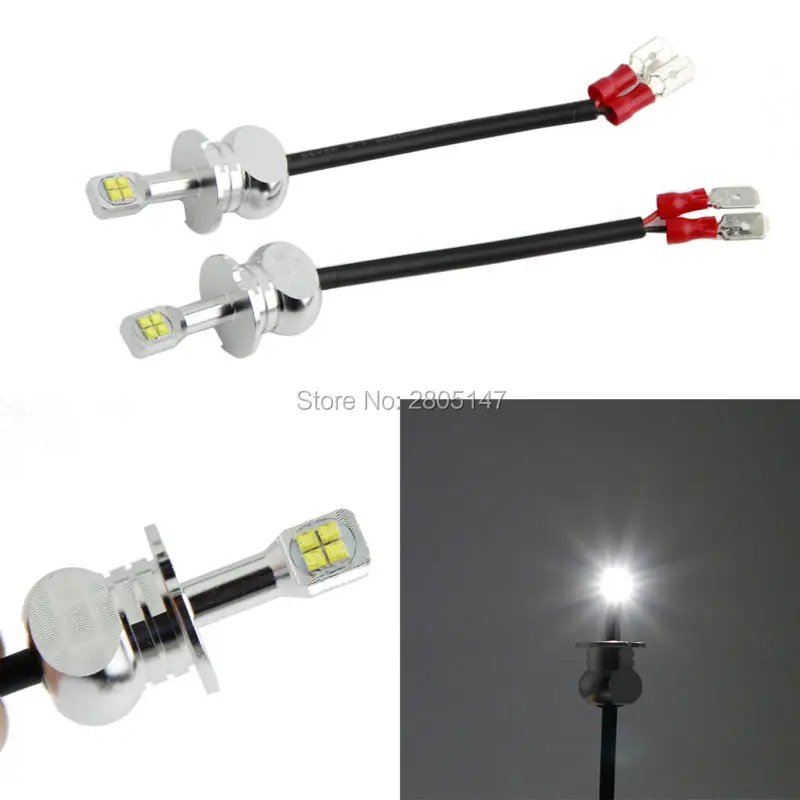 2Pcs Lot H3 LED High Power H3 led Bulb Super Bright Headlight Car Vehicle LED White