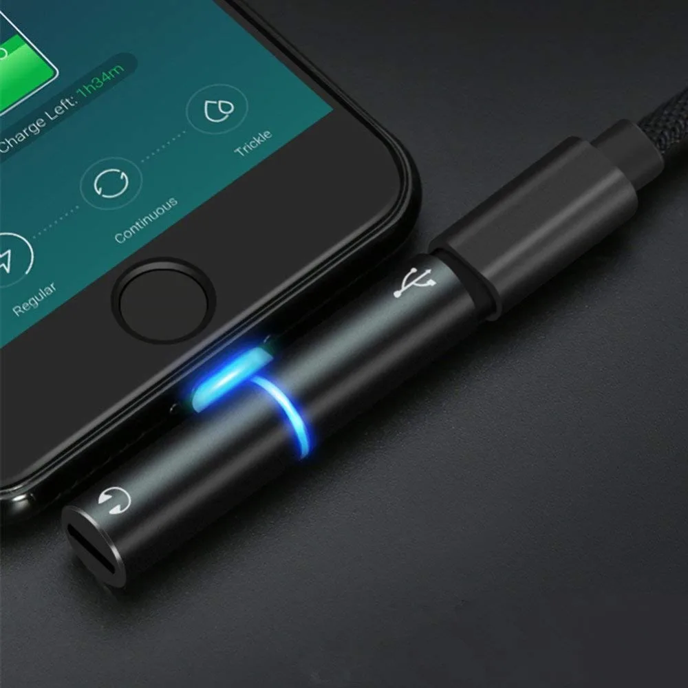 2 in 1 Dual for lightning Splitter for Charging and Listening Dual for Lightning Headphone Adapter for Apple iPhone X 8 7 6