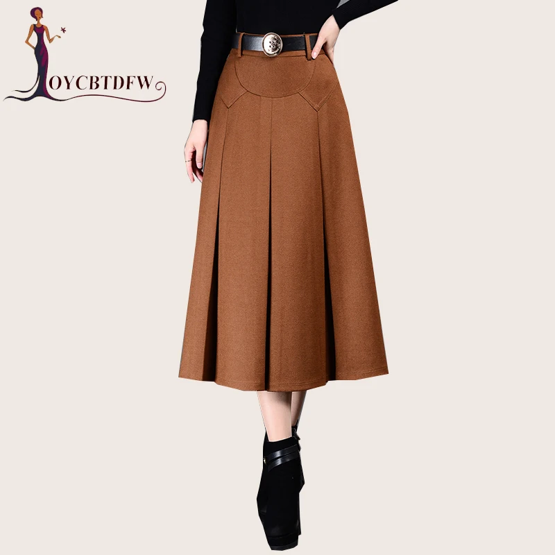 Half skirt 2018 Autumn Winter Fashion New Mid long section pleated ...