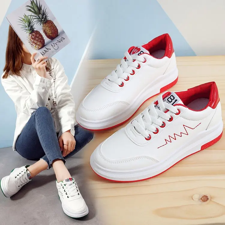 

Small white women's shoes new wild fashion casual non-slip thick bottom shoes with women sneakers shoes