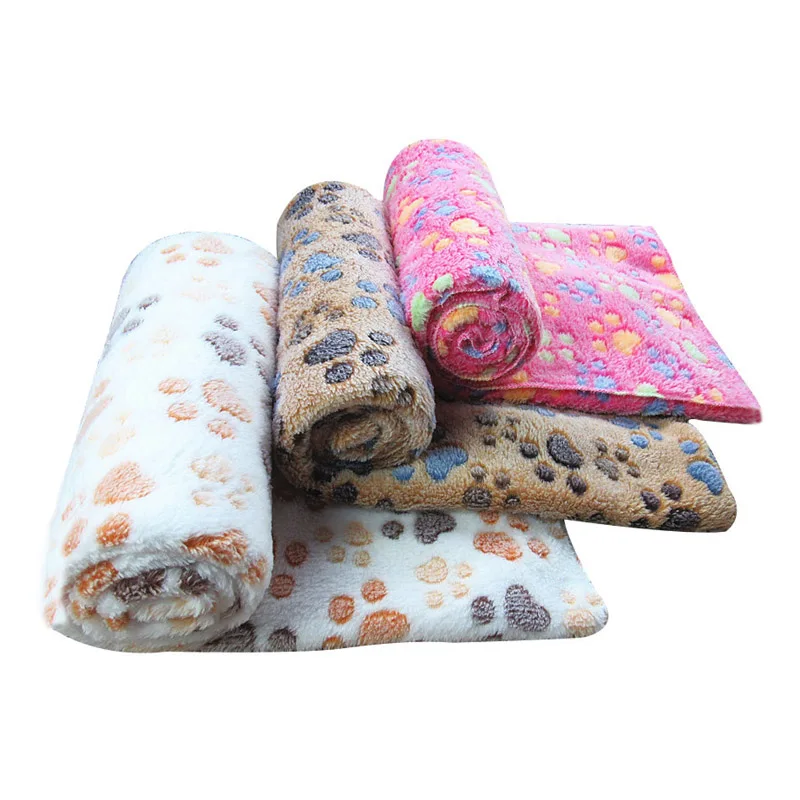 

2017 New Pet Supplier Dog Bed Mat Cute Floral Warm Paw Print Bed Puppy Dog Blanket Soft Fleece ZL77