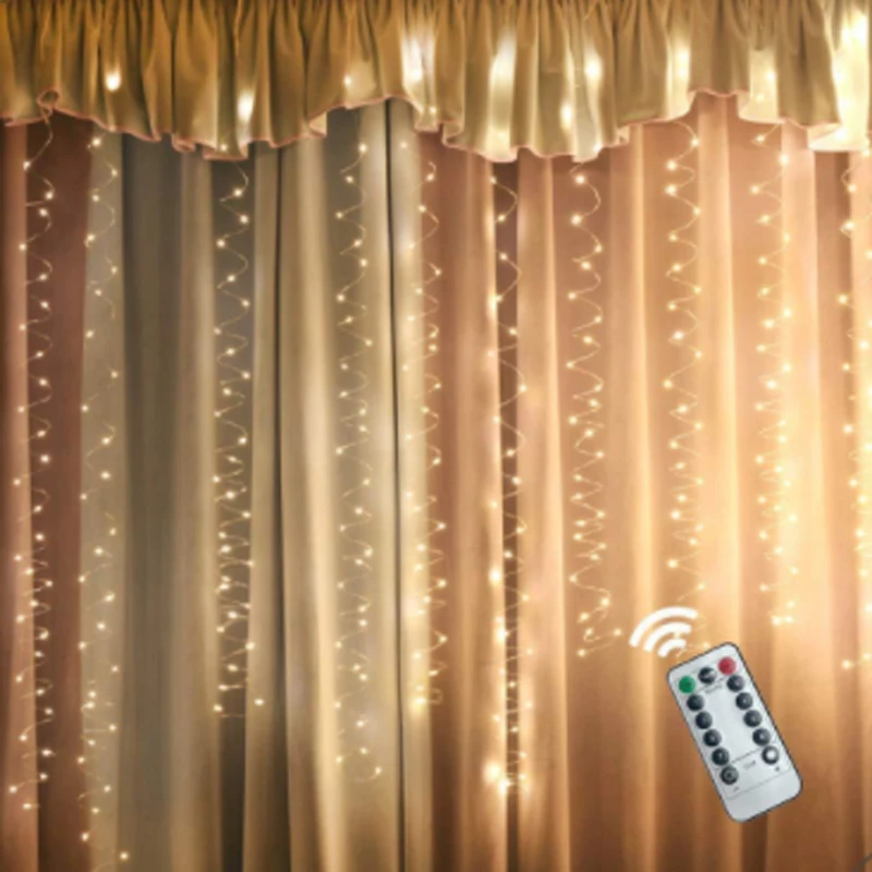 

USB Powered 3M x 3M 300 LED Outdoor Holiday Christmas Decorative Wedding String Fairy Curtain Garlands Party Lights With Remote