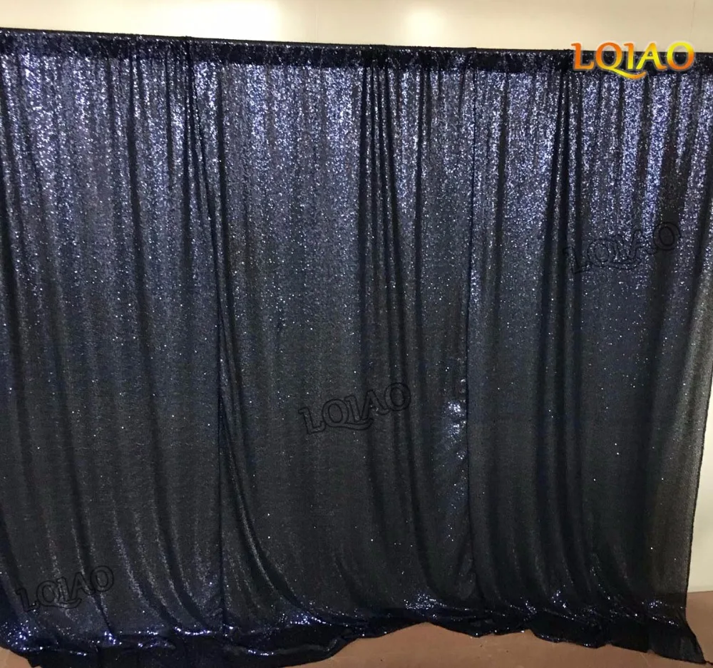 

Sparkly Photo Booth Backdrop Sequin Backdrop 8FTx8FT Navy Blue Sequin Fabric Bolt Wholesale Wedding Sequin Photography Backdrops