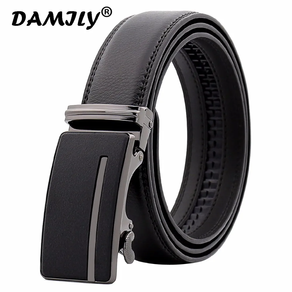 Men's Belt Luxury Brand Leather Ratchet Belts Fashion Designer Alloy