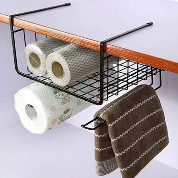 

1PC Kitchen Under Shelf Basket Cabinet Shelf Compartment Storage Basket Wardrobe Desk Storage Rack Towel Holder Storage Basket