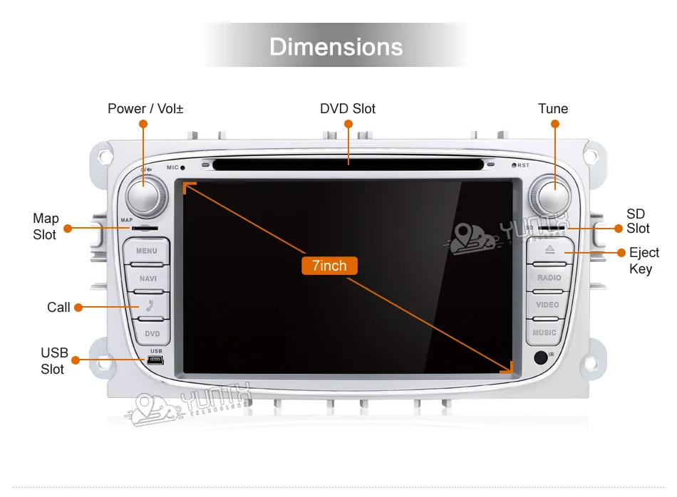 Flash Deal 8 Core In Dash Android 9.0 For ford For focus 2 mondeo 2Din Car radio GPS Navi DVD Player Stereo Video BT Car PC CD WiFi parking 0