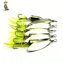 Pesca * Gancho plumas cuilleres de peche truite Spinner Señuelos de Pesca Con Anzuelos triples afilados Aparejos De Pesca A Granel Pesca