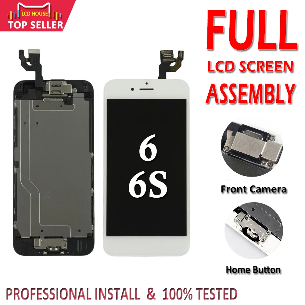 AAA полный комплект 4," ЖК-дисплей для iPhone 6 6S Полный ЖК-экран сенсорный дигитайзер полная сборка Замена Кнопка Домой+ камера