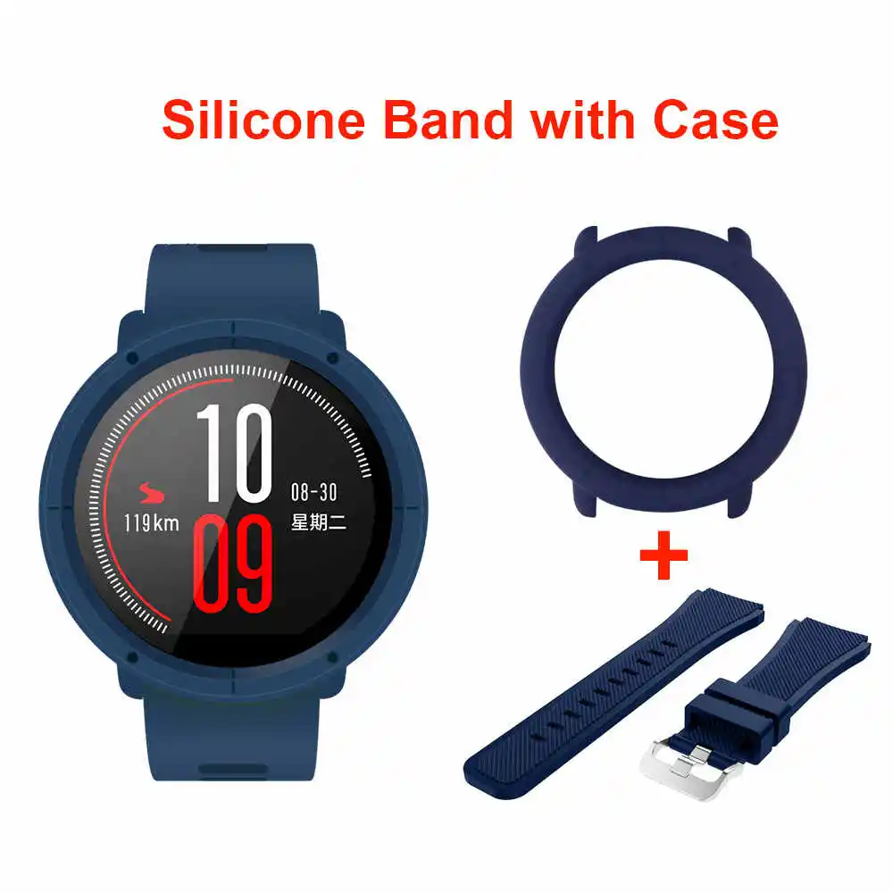 SIKAI 22 мм мягкий силиконовый ремешок для часов с защитным чехлом Huami Amazfit Pace браслет