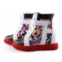 Женщины квартиры высокого верха, босоножки, высота увеличение повседневная обувь мода камуфляж натуральная кожа лоскутное лифт клинья сапоги