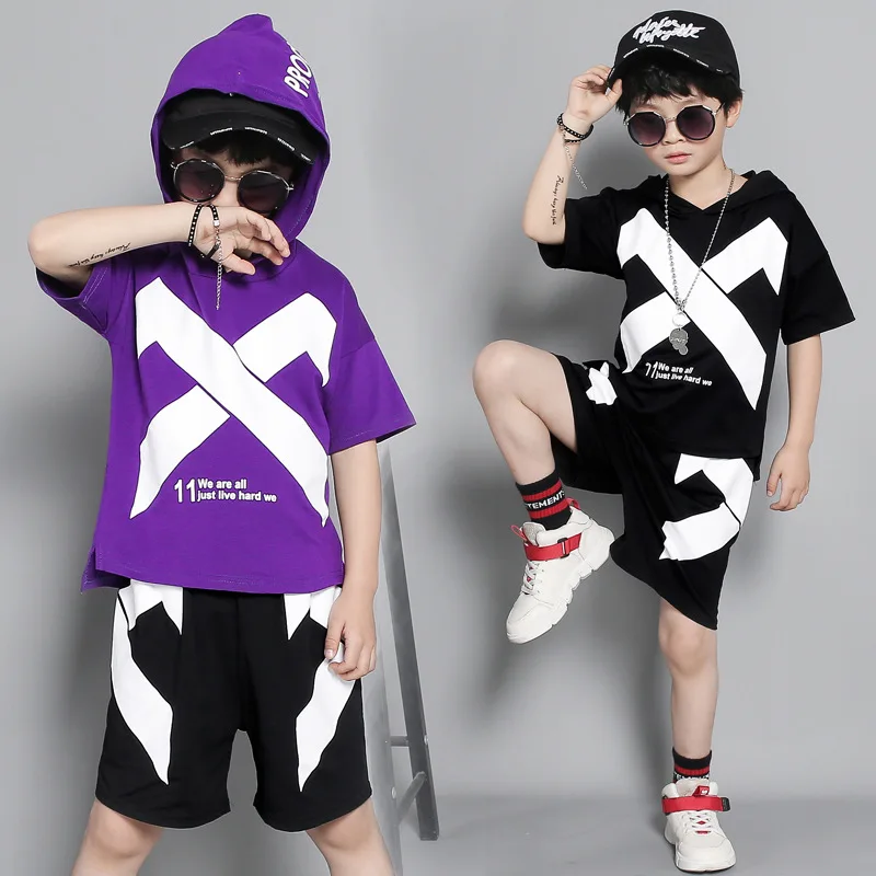 Спортивные костюмы комплекты летней одежды для мальчиков подростков футболка с