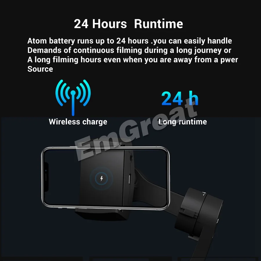 Estabilizador de cardán portátil plegable de 3 ejes para iPhone Smartphone GoPro y carga inalámbrica PK suave 4 - 4