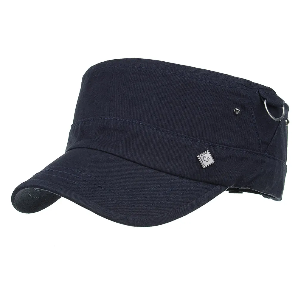 Joymay Новое поступление весна унисекс Регулируемая плоская кепка военные шапки Мода Досуг Повседневный западный стиль Snapback HAT P016 - Цвет: Navy