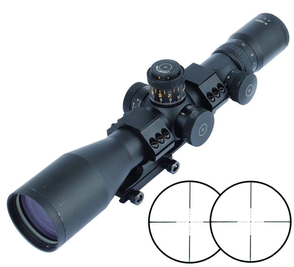 

SPINA OPTICS Tactical 3-12x50 First Focal Plane 34mm Tactical Rifle Scope with Illuminated Reticle for Air Gun Night Hunting