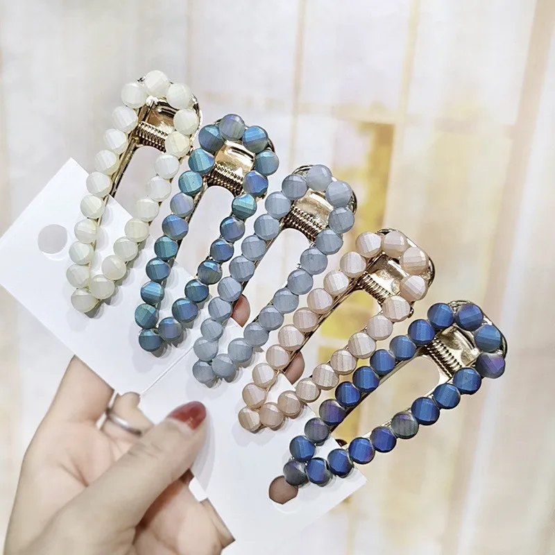 

Free shipping Fashion hairclips for women rhinestone hairpins ins Duckbill clip girls Hair accessories korea style headwear