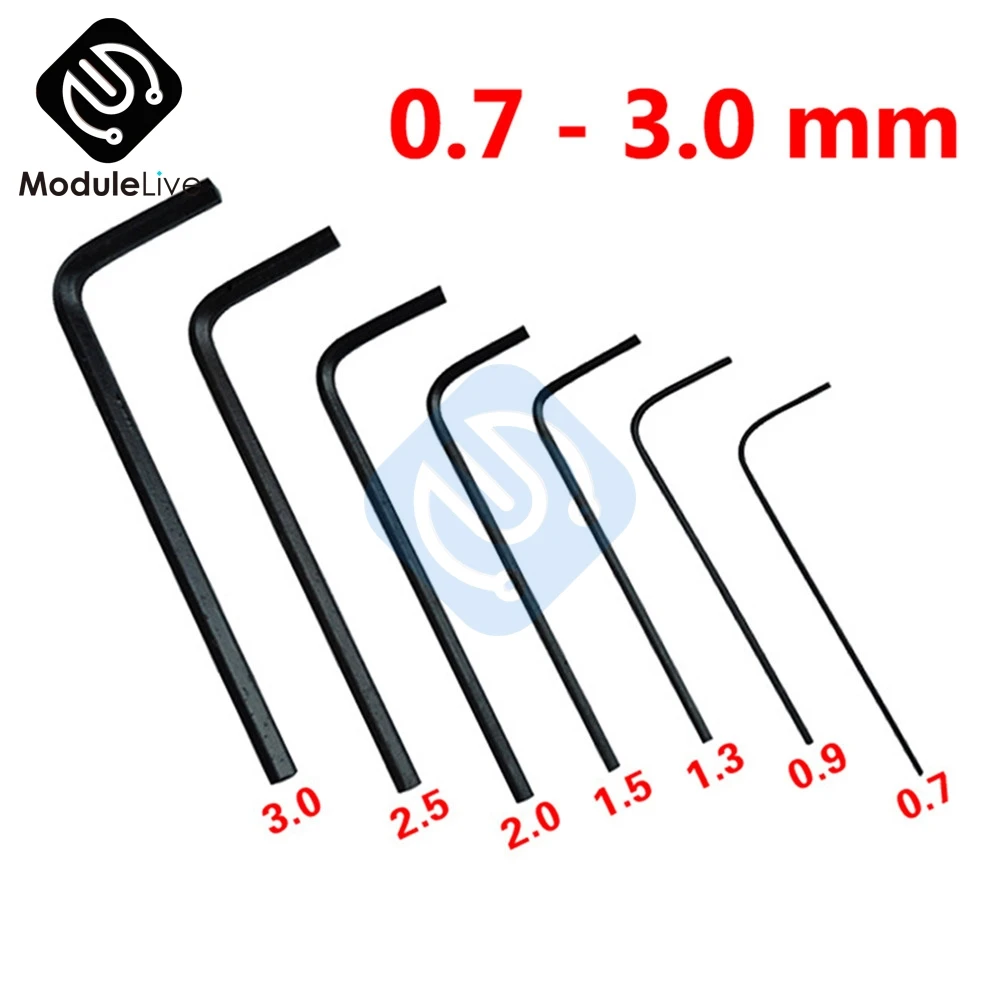 

7PCS 0.7~3mm Mini Hexagon Hex Allen Key Set Wrench Screwdriver Kit Alloy Steel