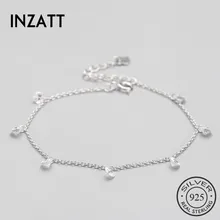 INZATT, Boho, 925 пробы, серебряный, кристалл, звезда, браслет для женщин, листья, стиль, геометрический, летняя, металлическая цепочка, ювелирные изделия, вечерние, подарок