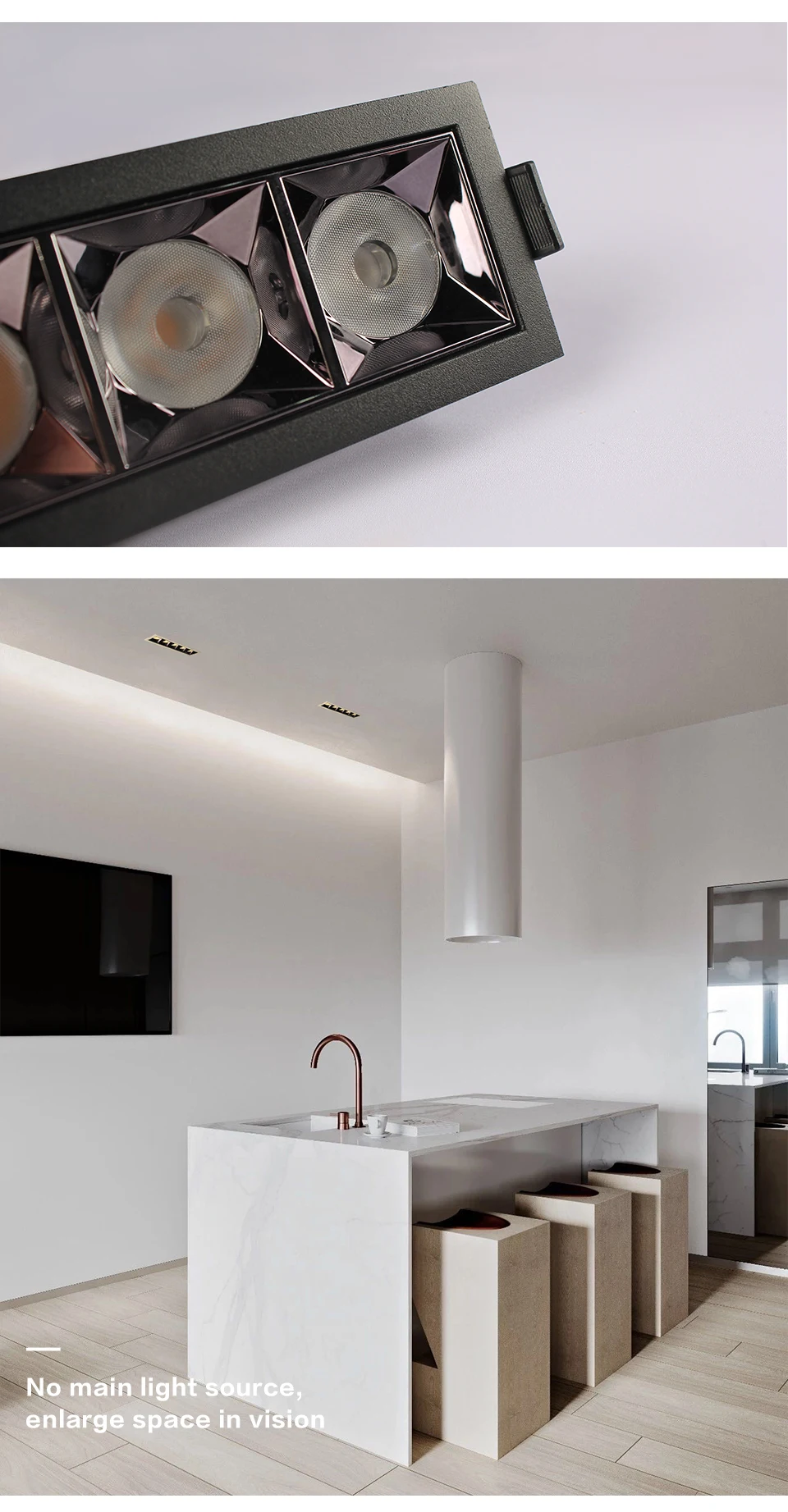 Conduziu a Luz do Ponto do Teto Lâmpada do Teto Quadrado sem Principal Aisilan Grade Simples Incorporado Downlight Luzes Linha Cree Cri Cob 14 do teto simples incorporado downlight luzes linha