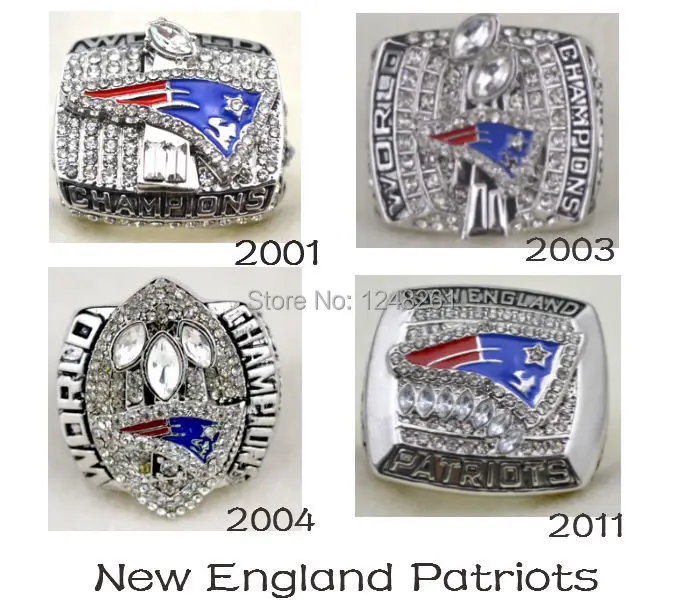 Fashion Rhodium 2001 2003 2004 2011 New England Patriots Super Bowl Football World Replica Championship Rings Together Championship Sports Rings Ring Domering Heart Aliexpress
